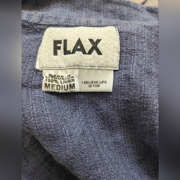 FLAX linen button down short sleeve blouse - Picture 7 of 7